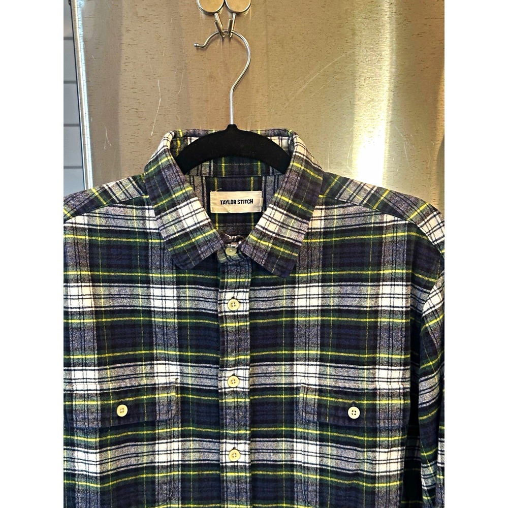 Taylor Stitch Men's Heritage Flannel Shirt Sz42 Brushed Cotton Plaid